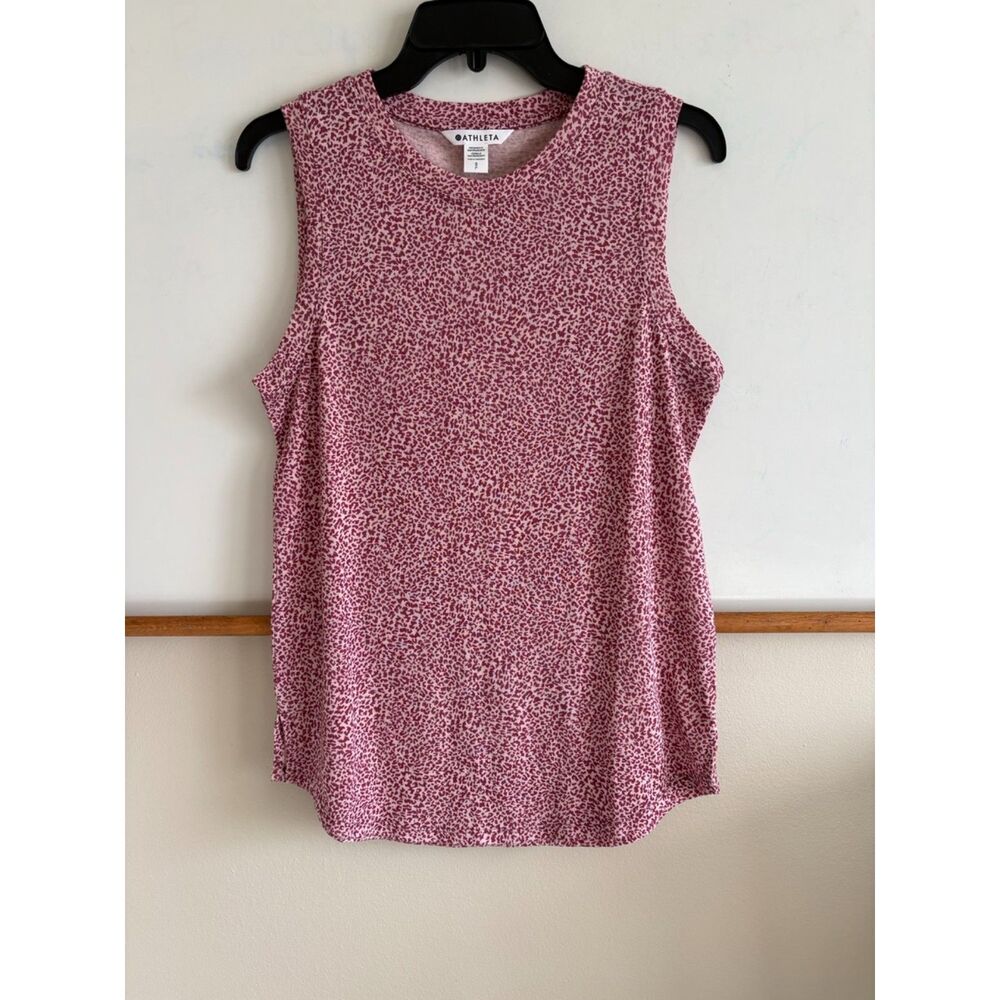 Athleta Breezy Camisole Tank, Pink Cheetah Print, Size S